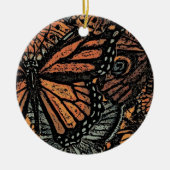 Ornement En Céramique Imaginaire papillon orange art abstrait (Devant)