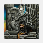 Ornement En Céramique Imaginaire Rottweiler Chien Gargoyle (Dos)