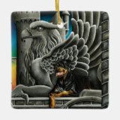 Ornement En Céramique Imaginaire Rottweiler Chien Gargoyle (Devant)