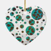 Ornement En Céramique Impression Brown et Turquoise dalmate (Dos)