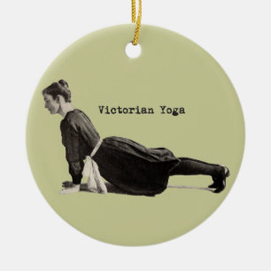 Ornement En Céramique Impression de femme de yoga victorienne vintage en
