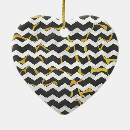 Ornement En Céramique Impression Giraffe noir et jaune (Dos)