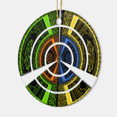 Ornement En Céramique Impression radiale colorée (Gauche)