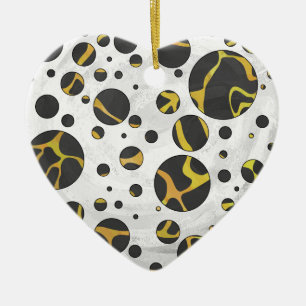 Ornement En Céramique Imprimé marron et jaune de girafe