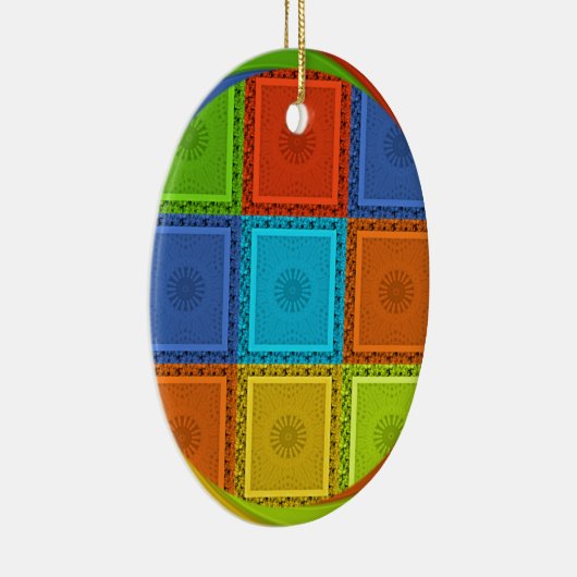 Ornement En Céramique Imprimer À damiers (Droite)