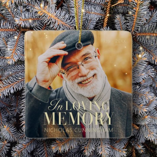 Ornement En Céramique In Love Memory Modern Elegant Photo Memorial