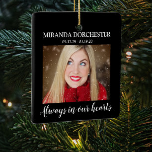 Ornement En Céramique In Love Memory Photo Memorial sapin de Noël