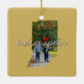 Ornement En Céramique Indiana State Photo insert and town name (Dos)