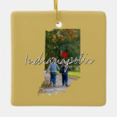 Ornement En Céramique Indiana State Photo insert and town name (Devant)