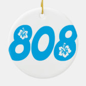 Ornement En Céramique Indicatif régional de 808 Hawaï (Dos)