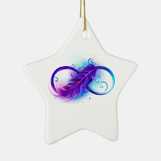 Ornement En Céramique Infinity with purple feather (Droite)