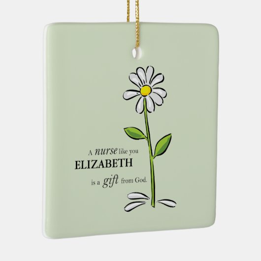 Ornement En Céramique Infirmière Anniversaire Religieux Vert Fête Person (Droite)
