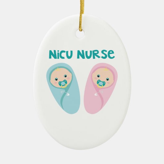 Ornement En Céramique Infirmière de NICU (Devant)