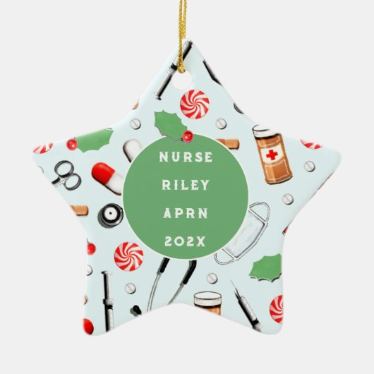 Ornement En Céramique Infirmière Keepsaké Cadeau (Devant)