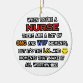 Ornement En Céramique Infirmière ... OMG WTF LOL (Gauche)