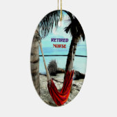 Ornement En Céramique Infirmière retraitée - Hamac à la plage (Droite)