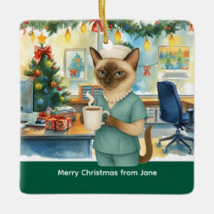 Ornement En Céramique Infirmière temps de Noël sur le lieu de travail