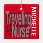 Ornement En Céramique Infirmière voyageuse Extraordinaire CUSTOM (Dos)