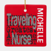Ornement En Céramique Infirmière voyageuse Extraordinaire CUSTOM (Dos)