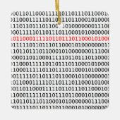 Ornement En Céramique Informatique Code Binary Noir Rouge Noël (Devant)
