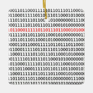 Ornement En Céramique Informatique Code Binary Noir Rouge Noël