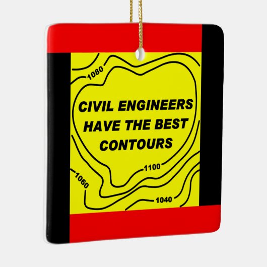 Ornement En Céramique Ingénieur civil Contours Jaunes (Droite)