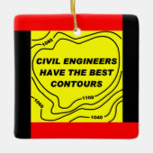 Ornement En Céramique Ingénieur civil Contours Jaunes (Devant)