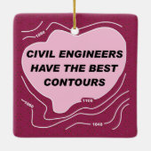 Ornement En Céramique Ingénieur civil Contours rose Ornament en céramiqu (Dos)