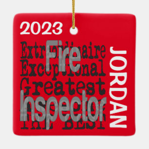 Ornement En Céramique Inspecteur d'incendie Extraordinaire CUSTOM