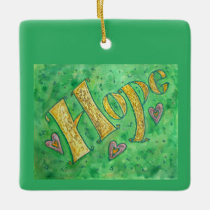 Ornement En Céramique Inspirational Hope Word Art Cadeaux personnalisés