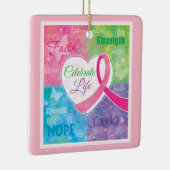 Ornement en céramique inspiré de ruban rose (Droite)