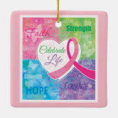 Ornement en céramique inspiré de ruban rose (Dos)