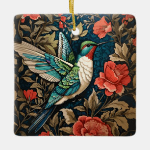Ornement En Céramique Inspiré par l'élégant colibri William Morris volan