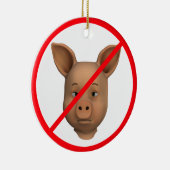 Ornement En Céramique Interdit Aux Cochons (Droite)