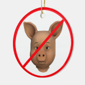 Ornement En Céramique Interdit Aux Cochons (Gauche)