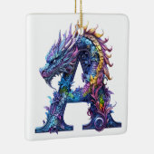 Ornement En Céramique Intricate Dragon - letter A Ceramic Ornament (Droite)