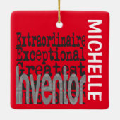 Ornement En Céramique Inventeur Extraordinaire CUSTOM (Dos)