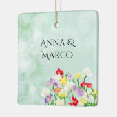 Ornement En Céramique Invitation à fleurs mariages (Gauche)