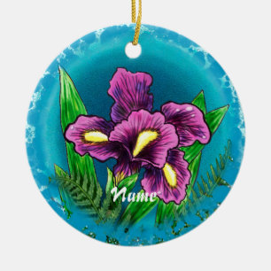 Ornement En Céramique Iris goutte de rosée