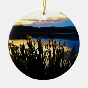 Ornement En Céramique Iris jaunes sur la rive du lac Arrowhead