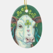 Ornement En Céramique Irish Cow ST. PATRICK'S DAY HEIFER ORNAMENT Oval (Dos)