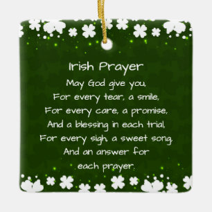 Ornement En Céramique Irish Prayer and Blessing Personalized Christmas