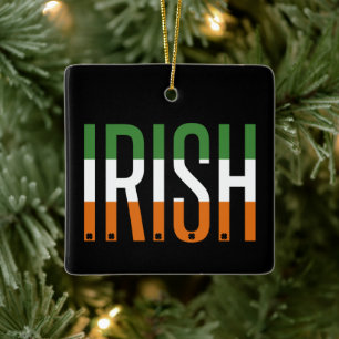 Ornement En Céramique Irish St Patrick's Day Irlande Drapeau Shamrock Lu
