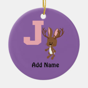 Ornement En Céramique J est pour Jackalope