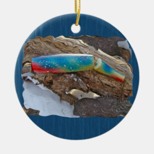 Ornement En Céramique J & H "WIG LIT" Vintage de leurres d'eau salée