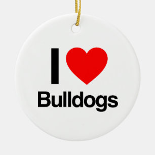 Ornement En Céramique j'adore les bulldogs