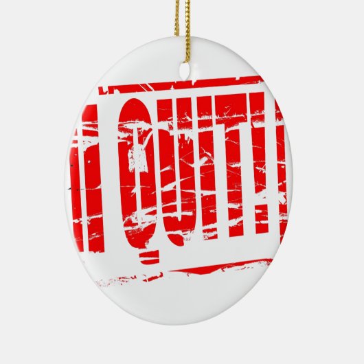 Ornement En Céramique J'ai quitté l'effet de tampon en caoutchouc rouge (Droite)