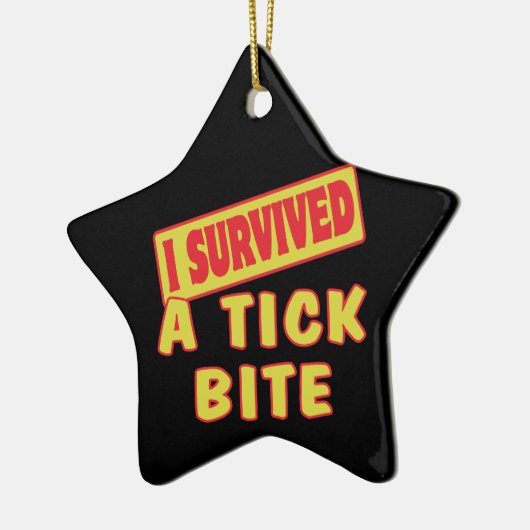 ORNEMENT EN CÉRAMIQUE J'AI SURVÉCU À UN BITE DE BILLETS (Gauche)