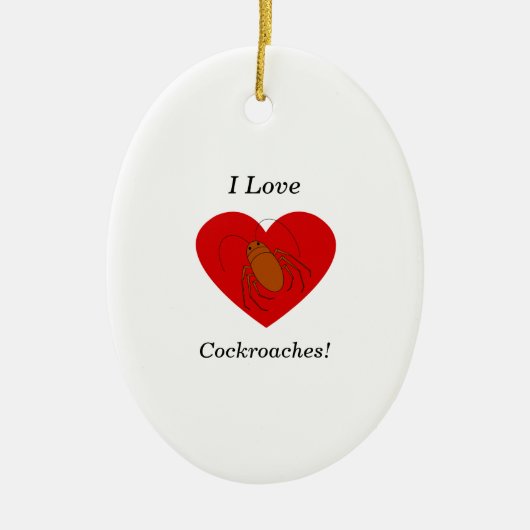 Ornement En Céramique J'aime des cancrelats (Devant)