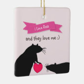 Ornement En Céramique J'aime des rats et ils m'aiment (Droite)